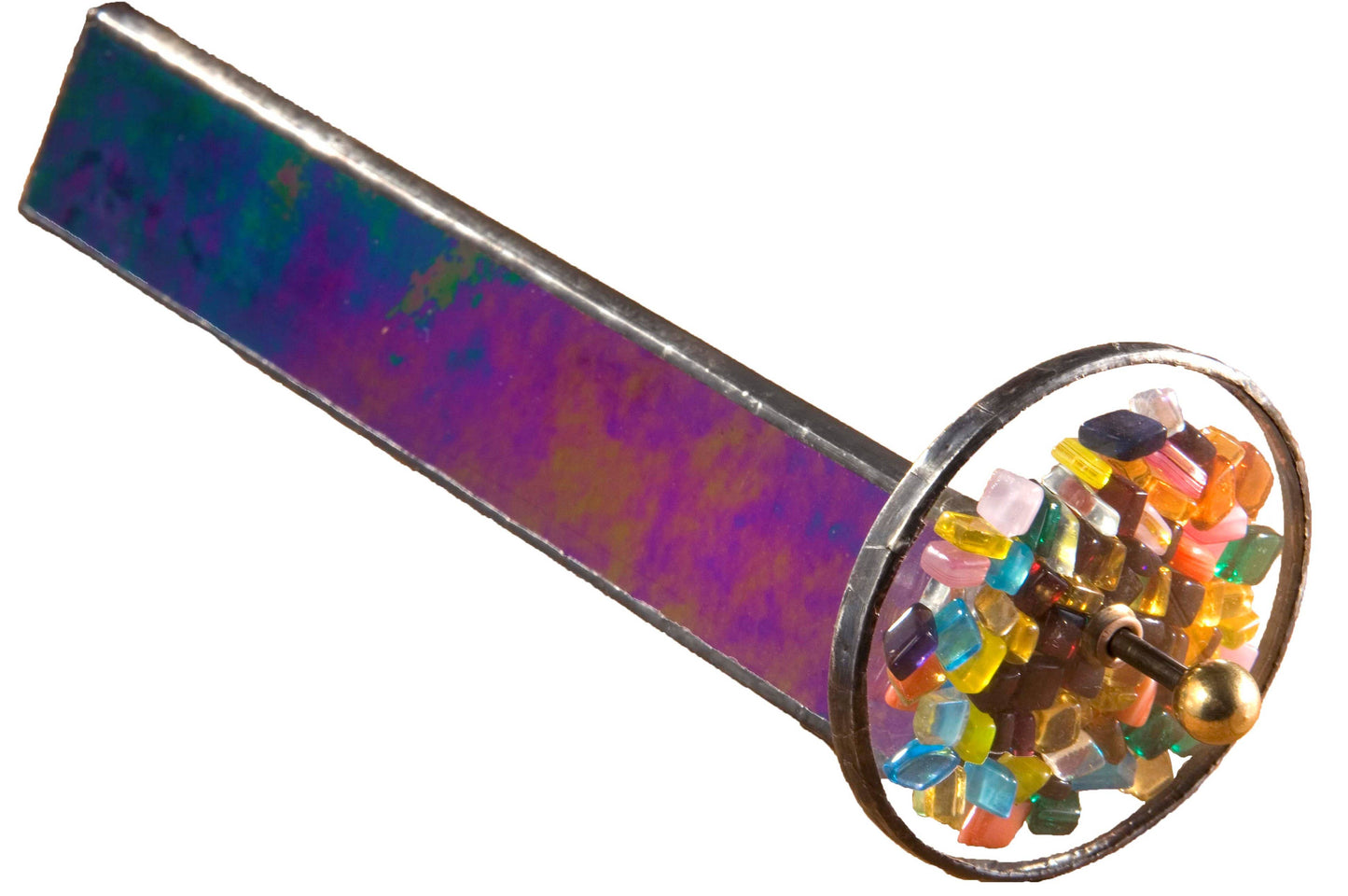 Kaleidoscope Black Iridescent Stained Glass Art