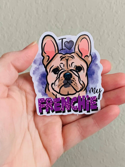 Oily Graphic Creations - Love My Frenchie- Dog Stickers/Magnet