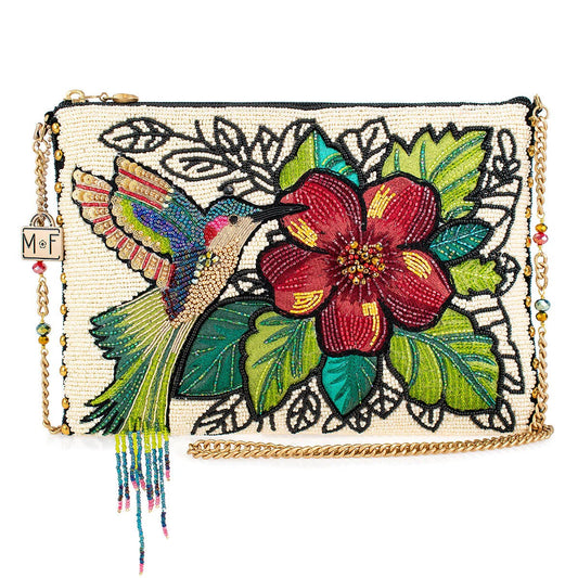 Mary Frances Accessories - Wing It Beaded Hummingbird Crossbody Clutch Beaded Handbag
