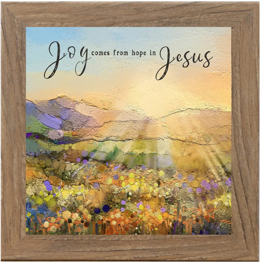 Joy Jesus Christian Framed Art Watercolor Decor