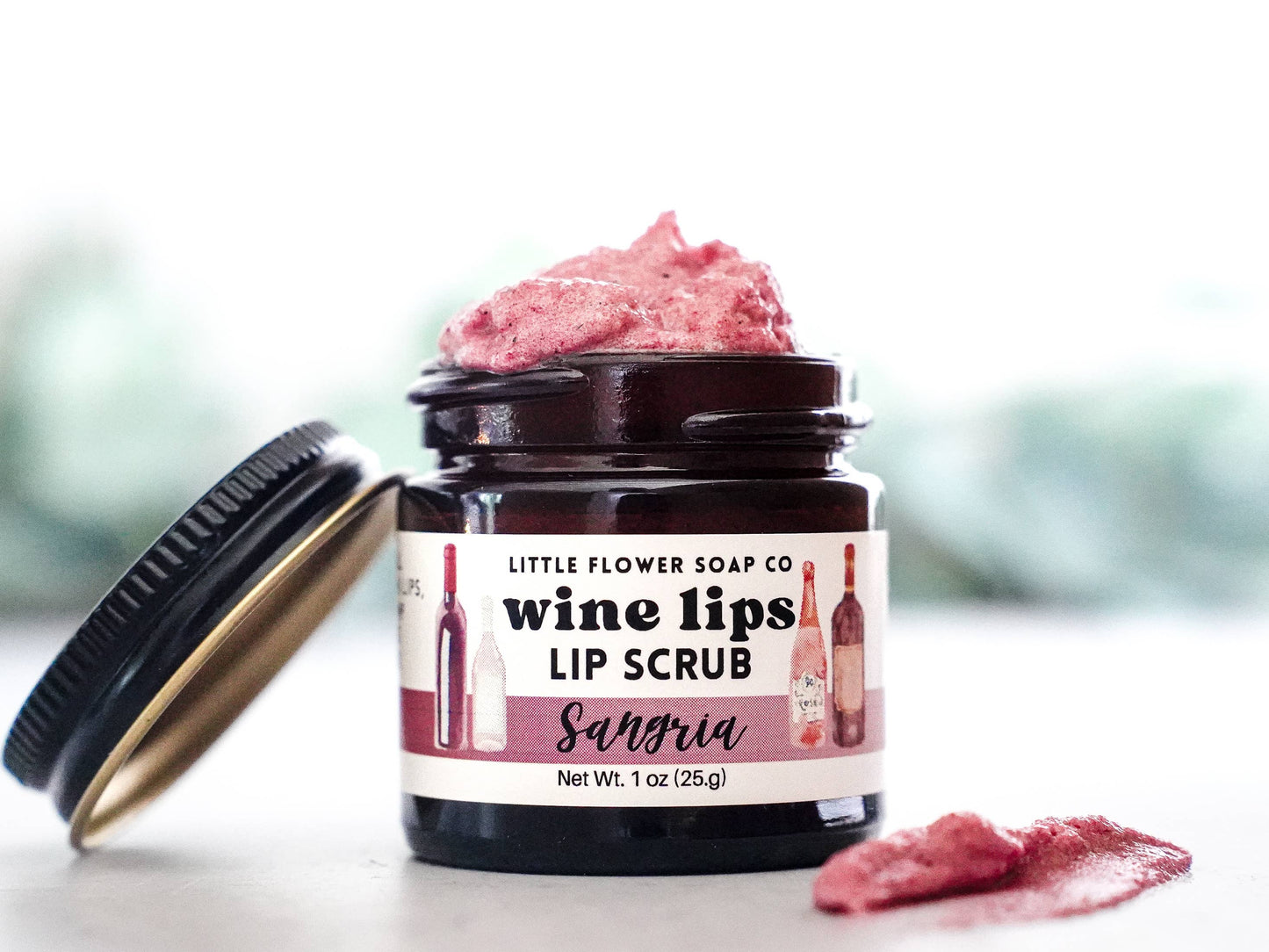 The Little Flower Soap Co - Wine Lips - Sangria Exfoliating Lip Sugar Scrub 1oz Jar