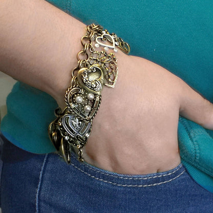 Joyería Sweet Romance - Todo mi amor - Pulsera con dije de corazón y medallón BR214