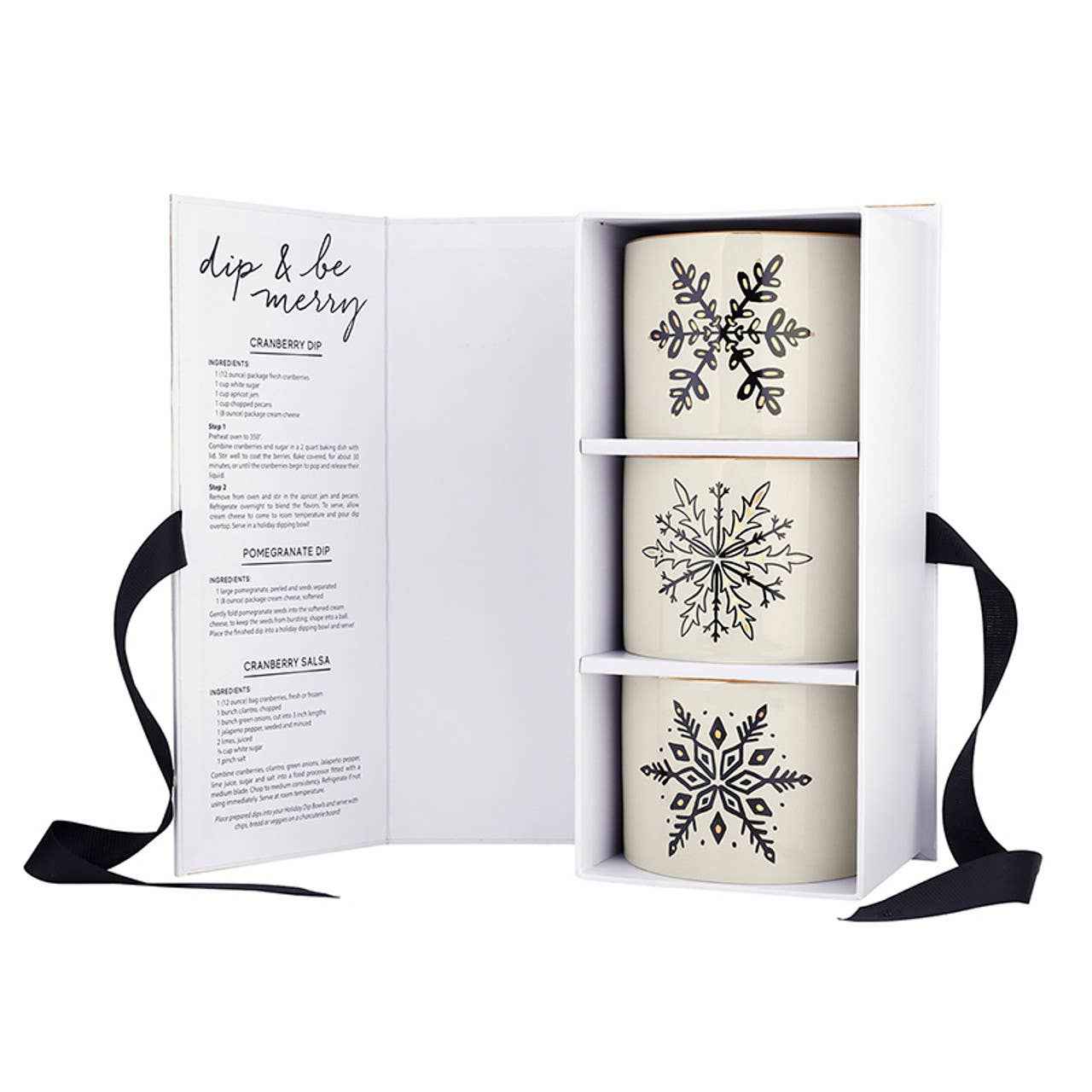 Gold Holiday Dip Bowls Book Box - Ho Ho Ho