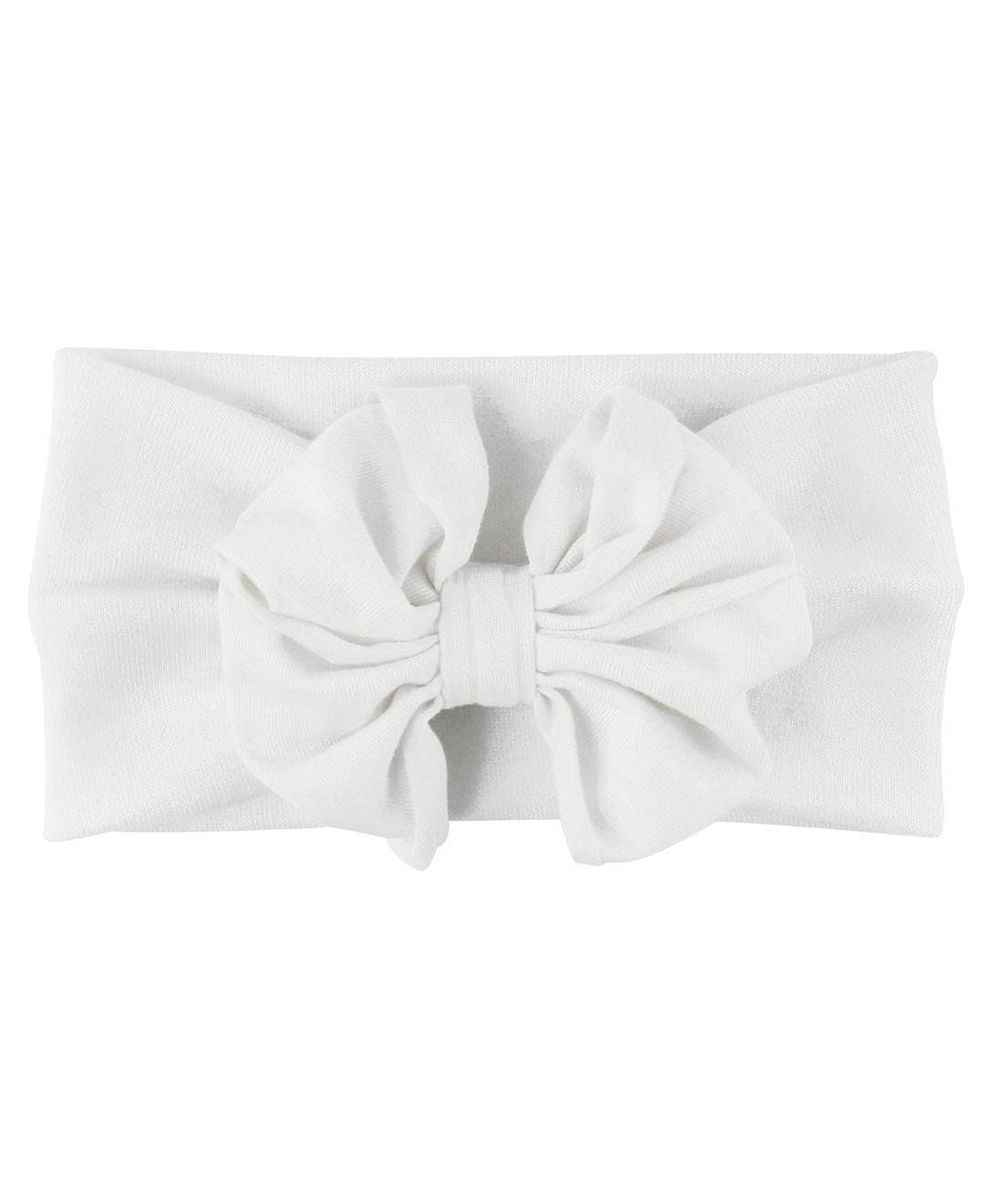 Girls White Big Bow Headband: White / One Size