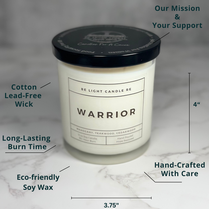 Warrior, 12oz Soy Candle | Gift For Him | Father's Day Gift