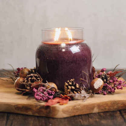 Harvest Acorns & Branches Candle Ring – Fall Home Decor