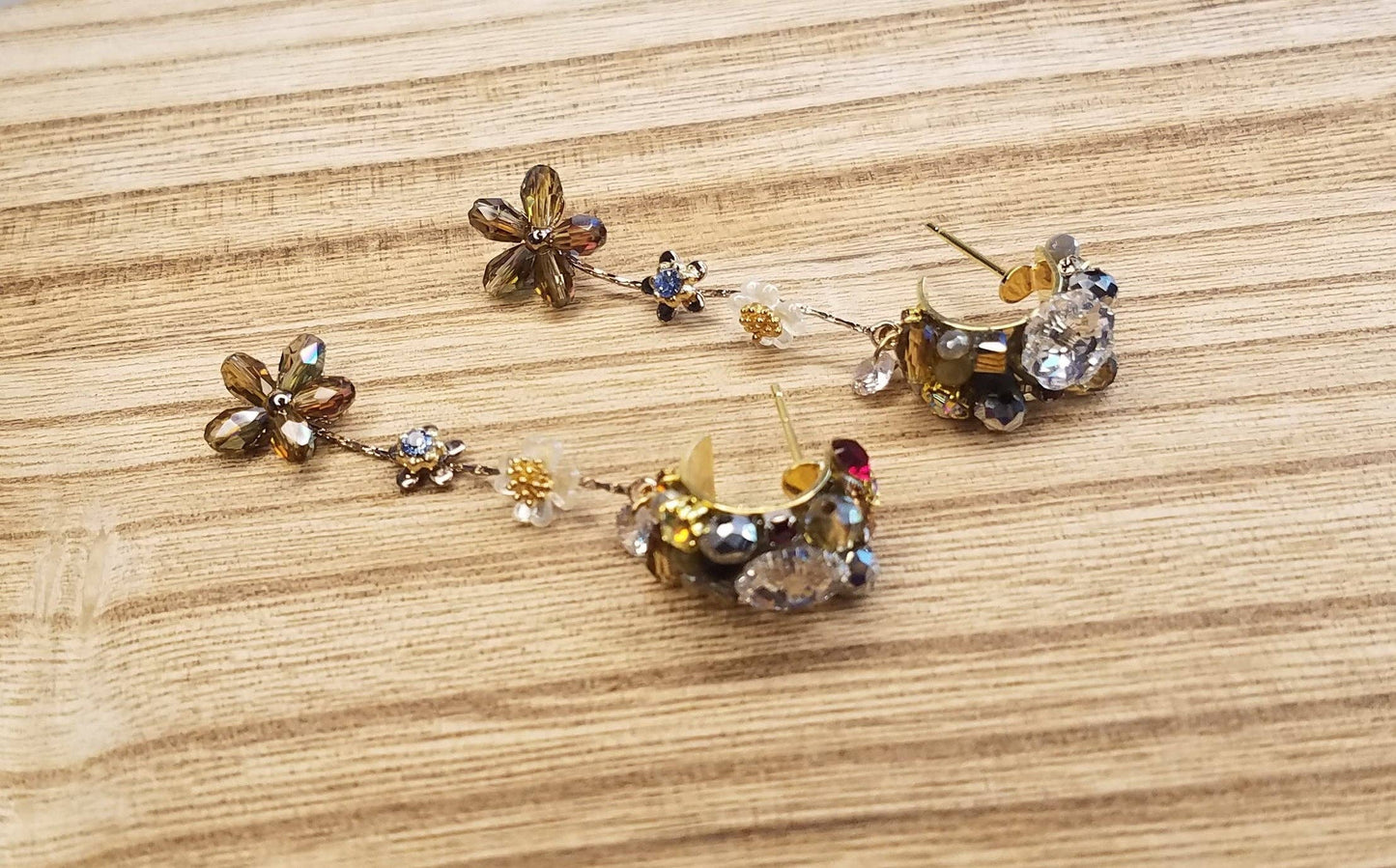 Handmade Flower Decor Drop Earrings