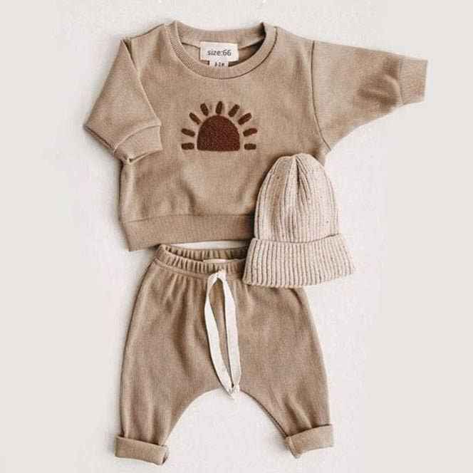 Fashion Baby Clothes Set: Beige / 3-6M