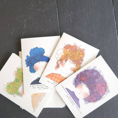 Garden Girls- packaged notecard set of 4