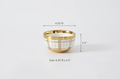 Snack Bowl Gold Plaid