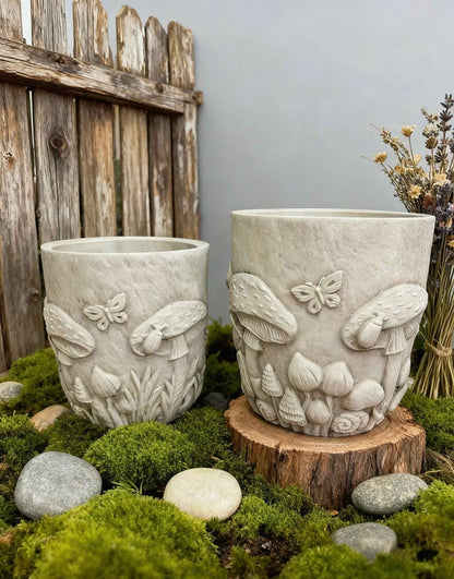 Woodland Mushroom & Butterfly Planter: Medium
