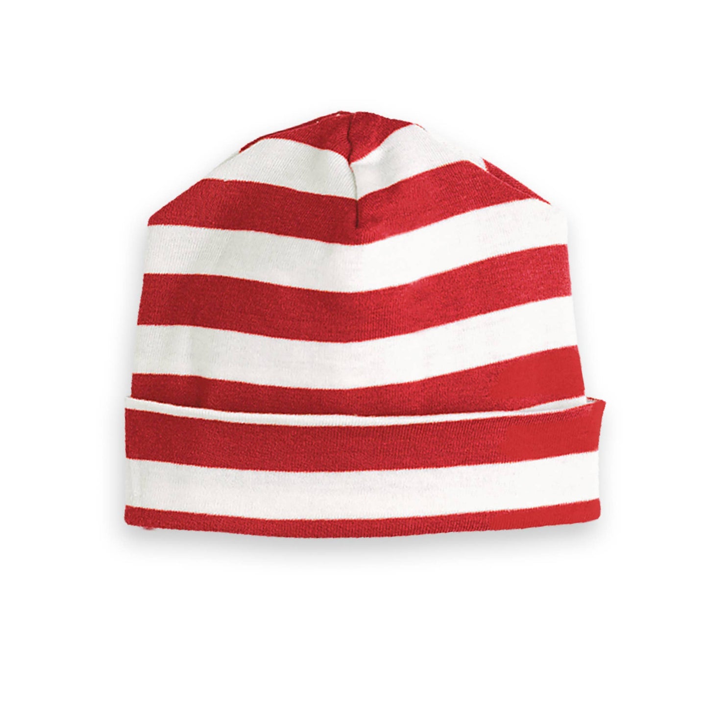 Baby's Red & Green Cotton Hats: Red / Thin Red Stripes