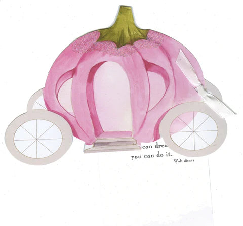 Carriage with glitter greeting card
