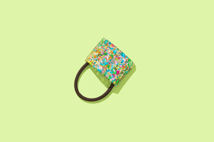 Hair Cuff Ponytail Holder - Colorful Confetti
