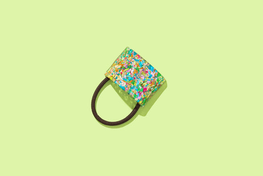 Hair Cuff Ponytail Holder - Colorful Confetti
