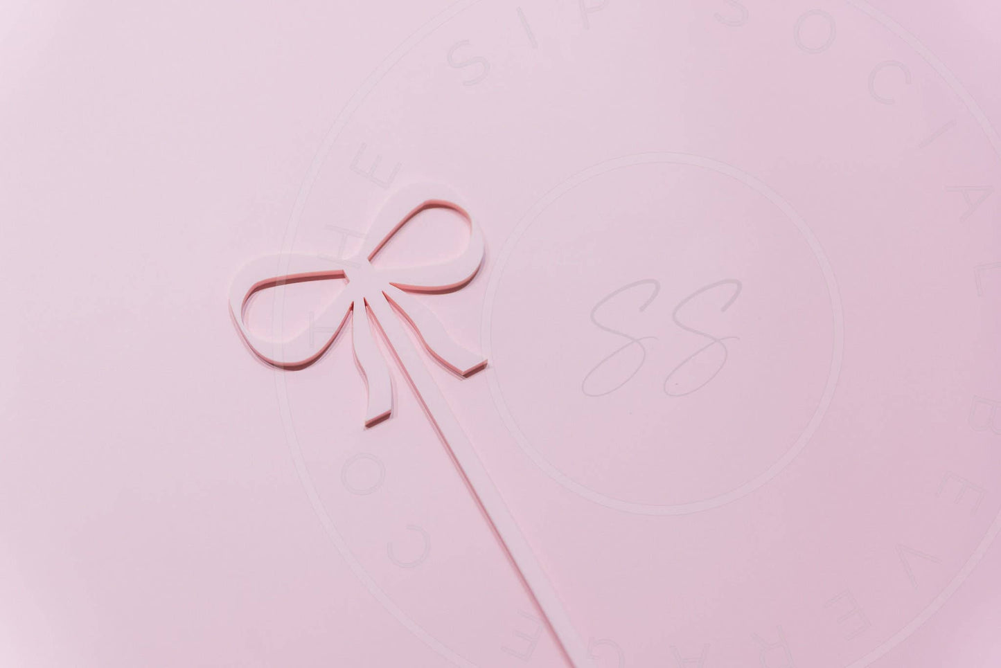The Sip Social Co Pink Bow Cut Out Swizzle Stir Sticks