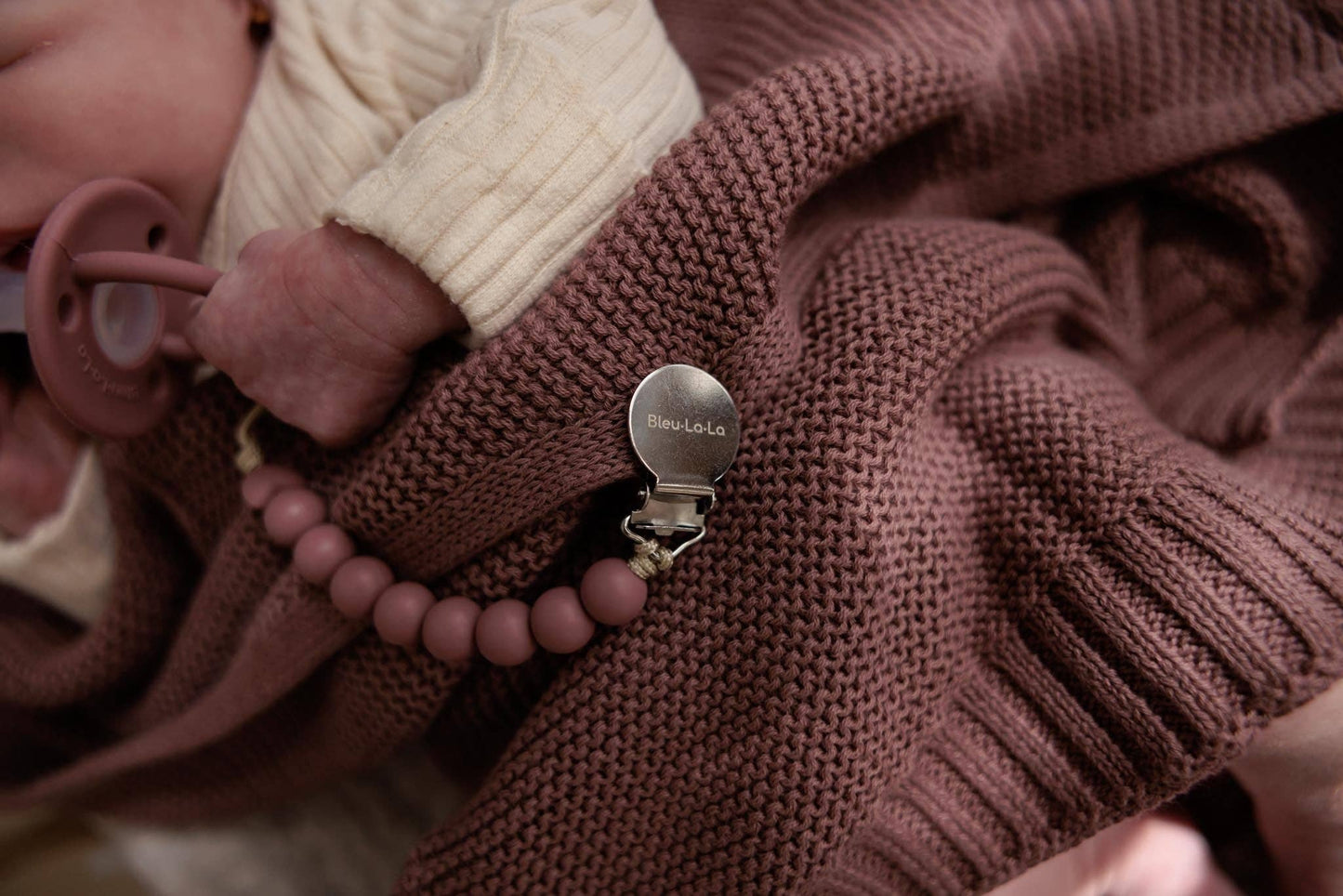 Swaddle Baby Blanket: Heritage Knit Plum