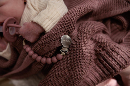 Swaddle Baby Blanket: Heritage Knit Plum