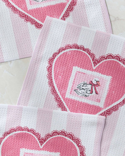 Geometry - Love and Swans Dishcloth Set