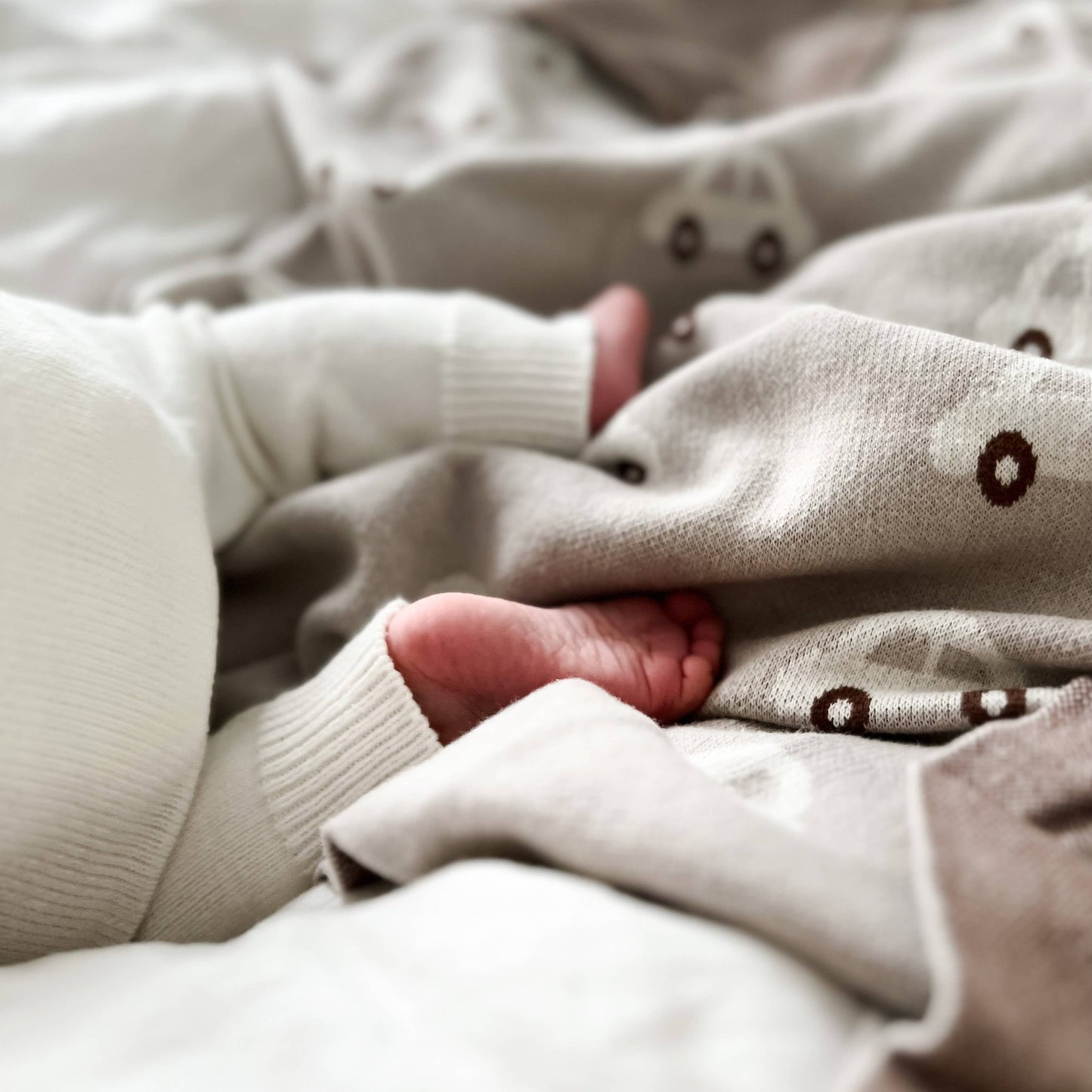 Receiving Swaddle Baby Blanket - Cars: Cream