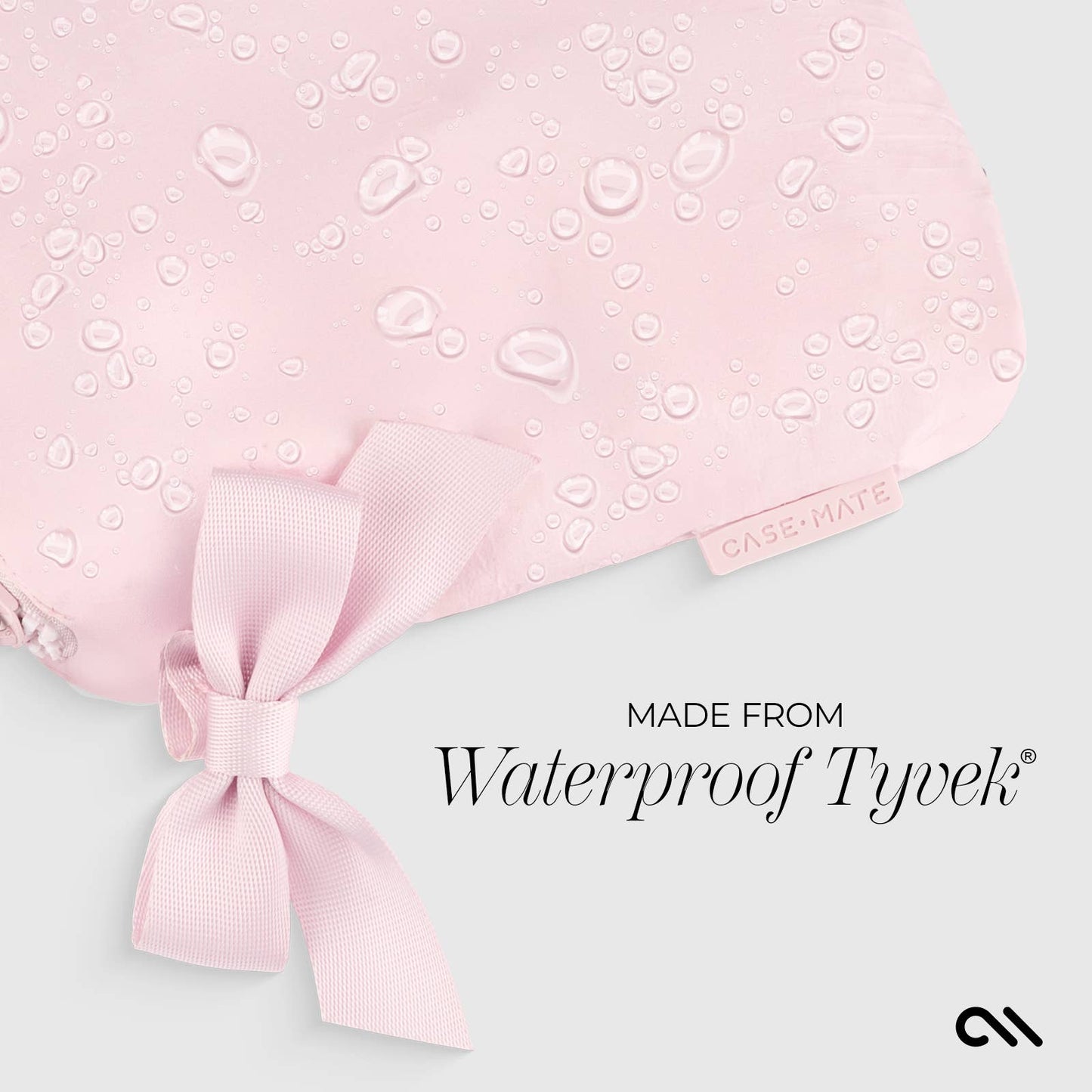 Case-Mate Ballet Pink Bow Waterproof Zip Pouch