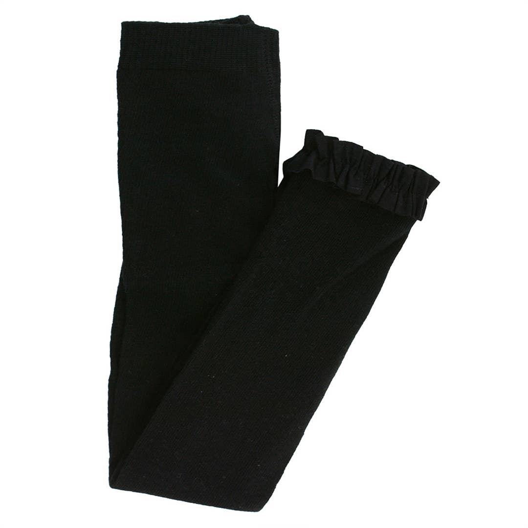 Girls Black Footless Ruffle Tights – The Olive Branch Boutique
