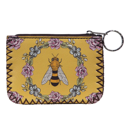 BEE Print Hand Stitch Coin Purse HB0665-NO.209: Yellow