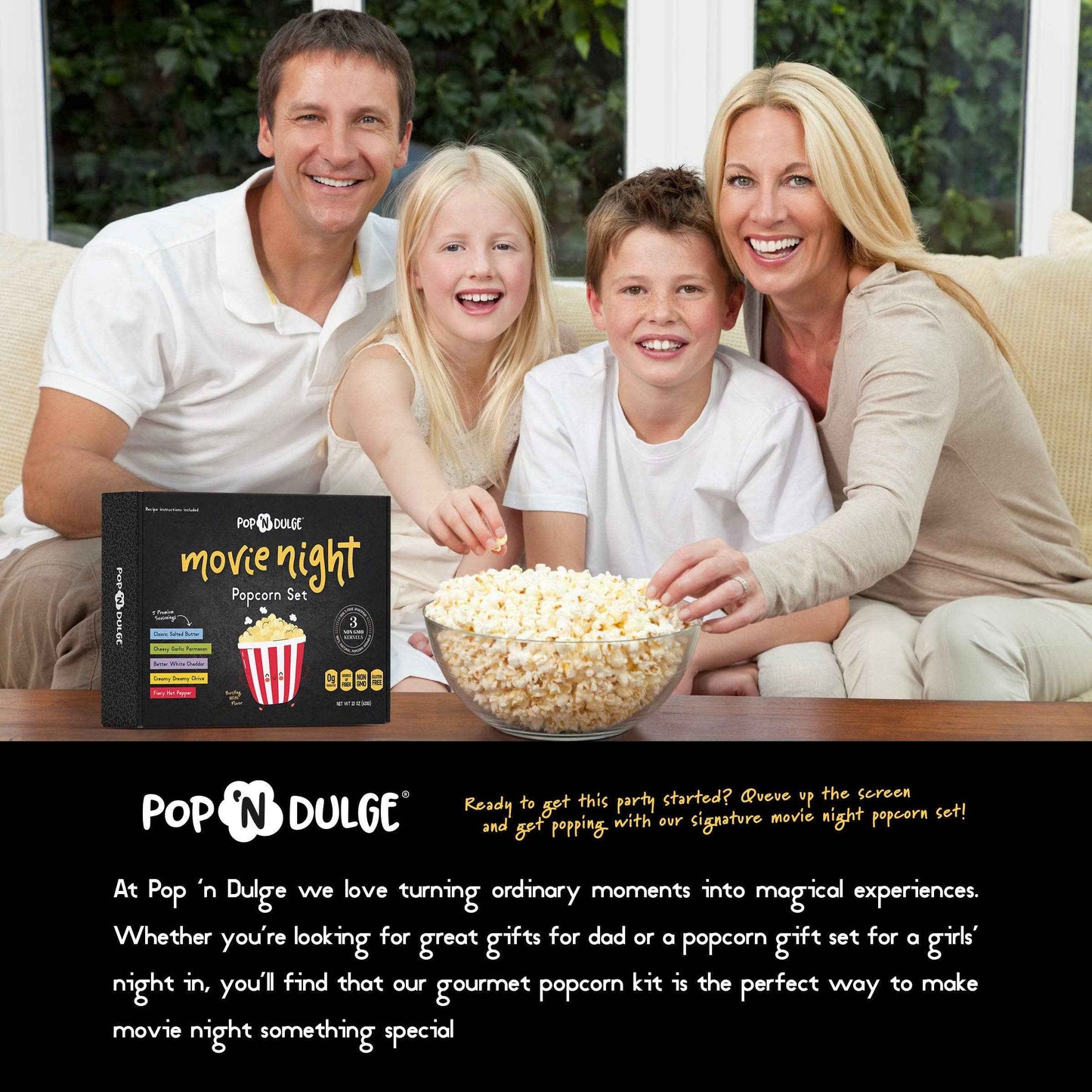 Movie Night Gift Basket Gourmet Popcorn Gift Set Fathers Day