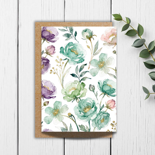 Spring Botanical Floral Card: Airy Cottagecore Flowers Card