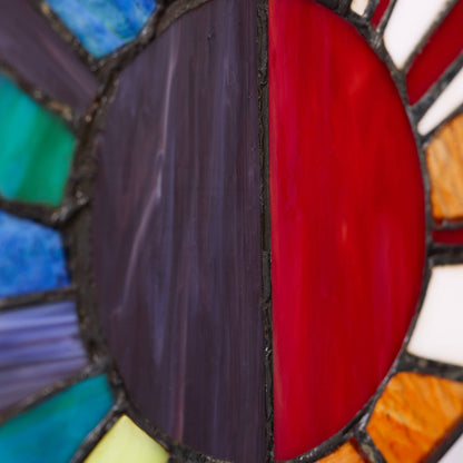 12.75" Isaiah Earth Wind Fire Stained Glass Panel