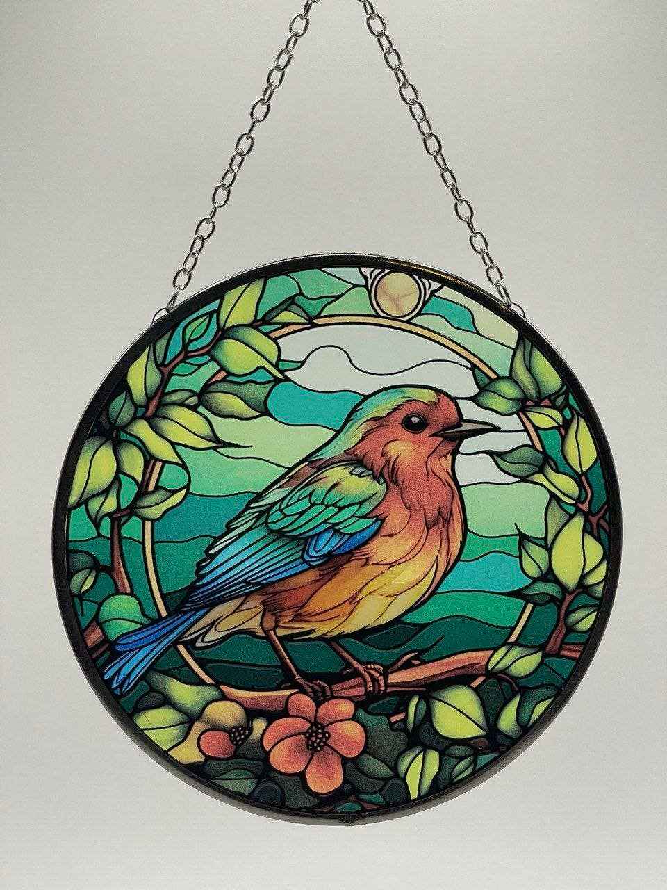 Stained glass Blue Bird 6"