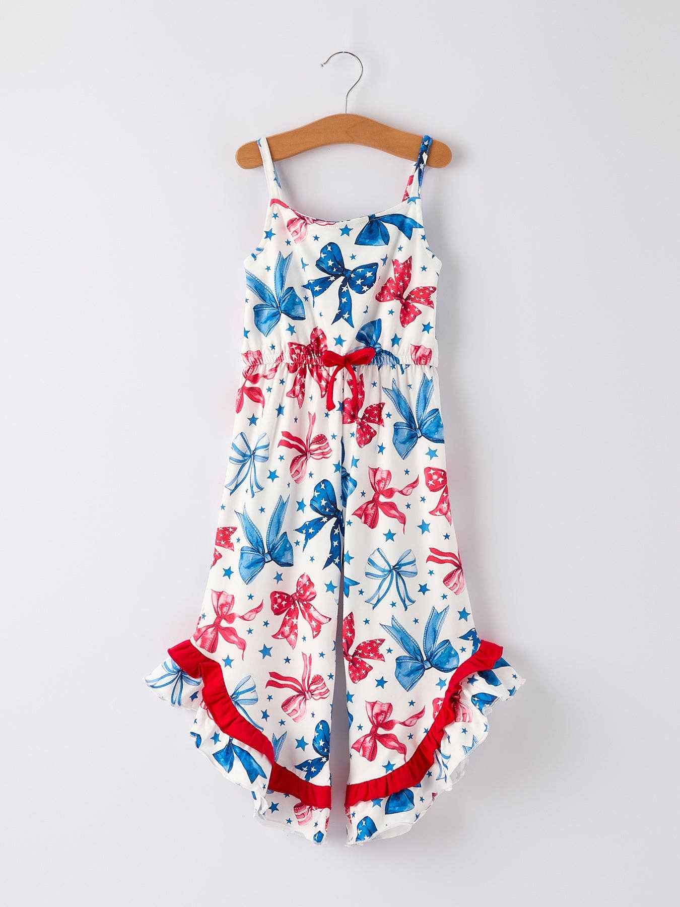 4th of july Bow Print Jumpsuit: 2