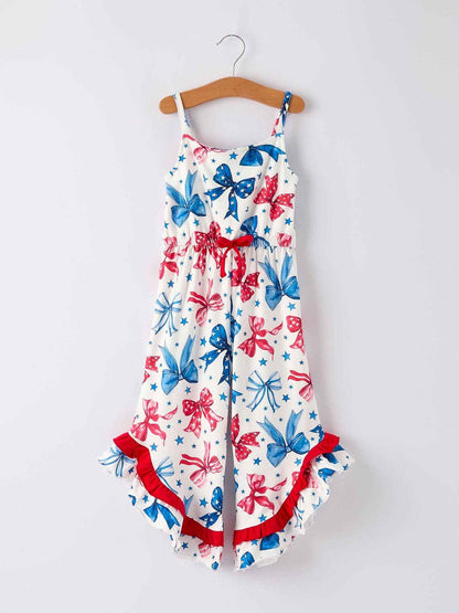 4th of july Bow Print Jumpsuit: 2