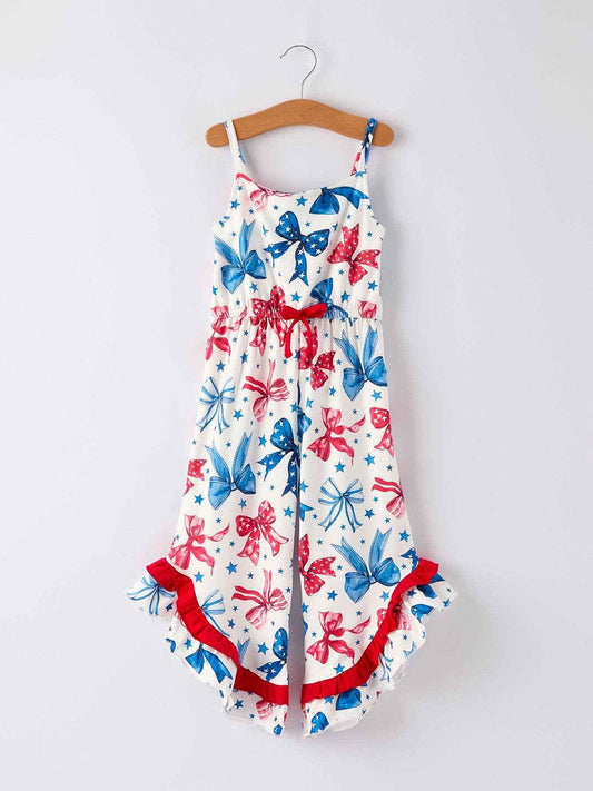 4th of july Bow Print Jumpsuit: 2