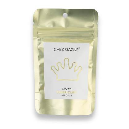 Corona - Clips de papel chapados en oro únicos - Paquete de 25