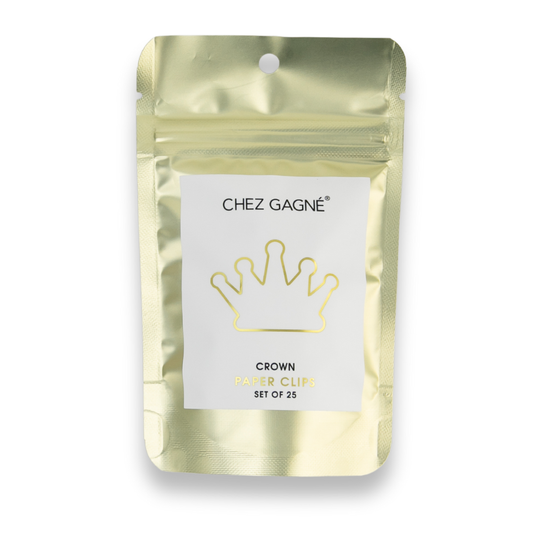 Corona - Clips de papel chapados en oro únicos - Paquete de 25