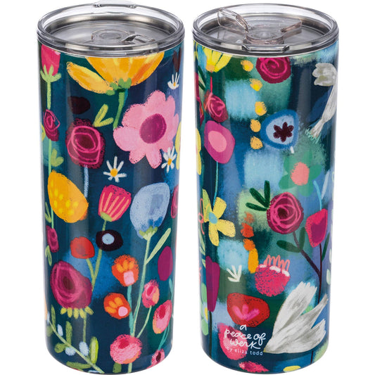 Blue Floral Tumbler