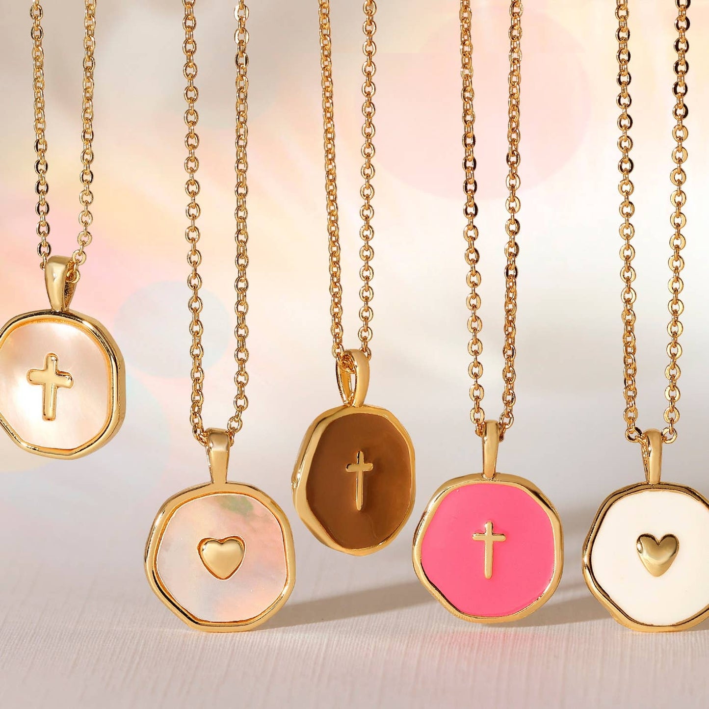 Shell With Cross Pendant Necklace