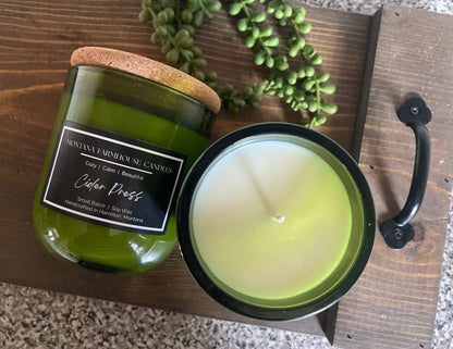 Wine Bottle Tumbler w/Cork Lid - Green - 12 Oz.