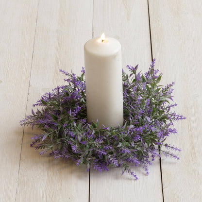 Candle Ring - Lavender Faux Flowers