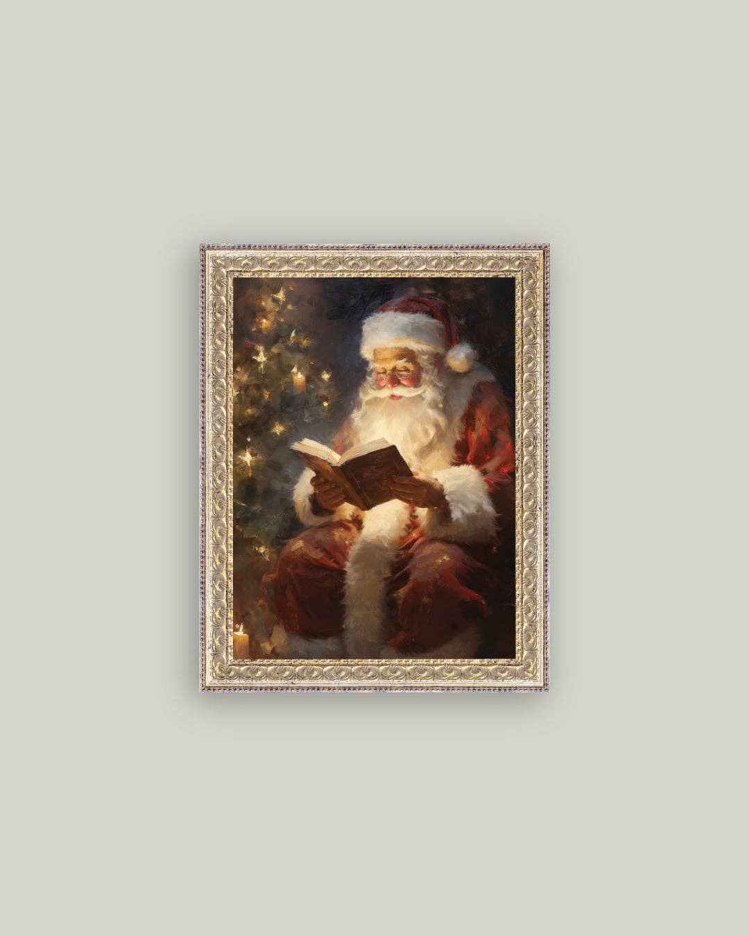 Classic Santa Framed Antique Art