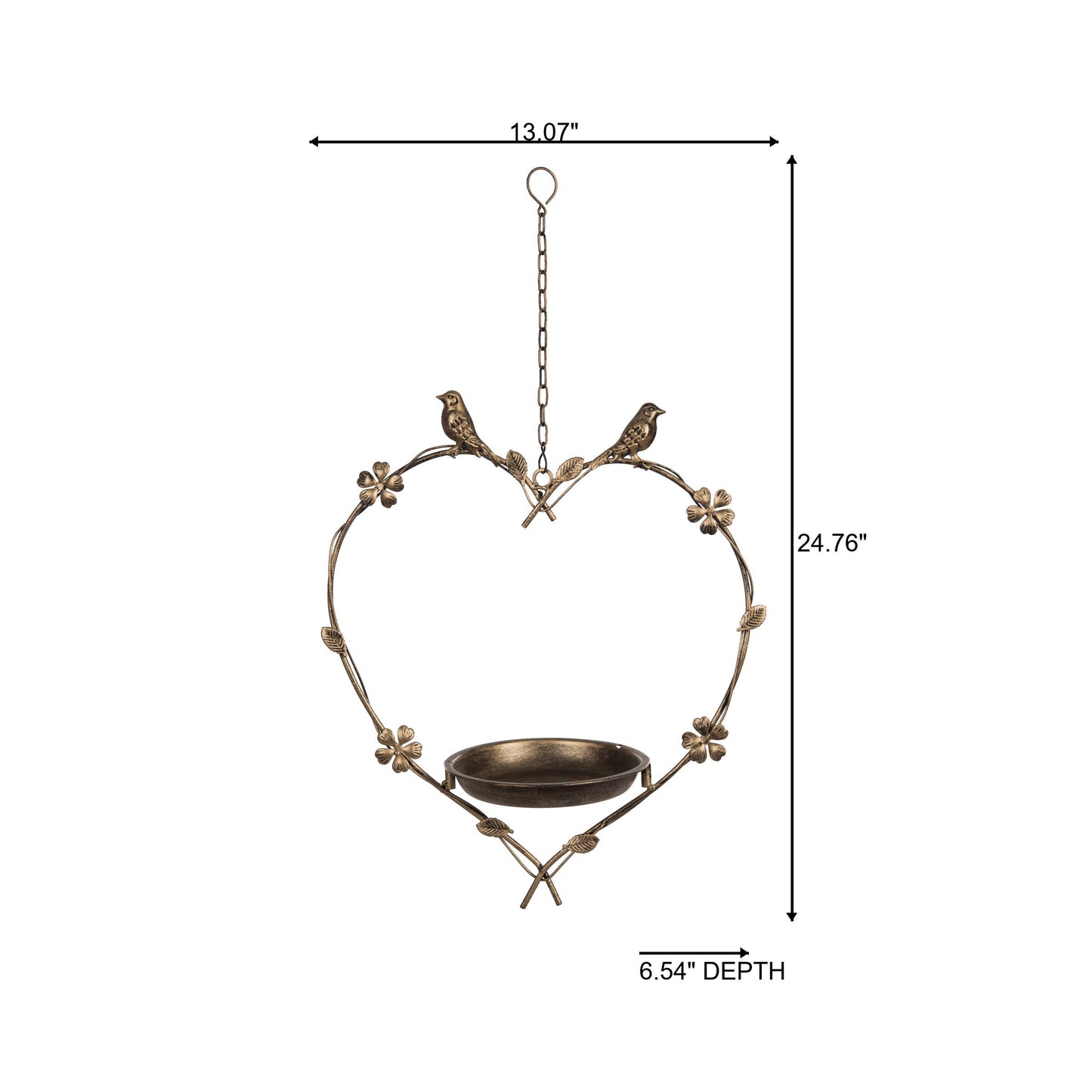 Iron Heart Hanging Birdfeeder - Metal Garden Decor