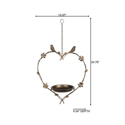 Iron Heart Hanging Birdfeeder - Metal Garden Decor
