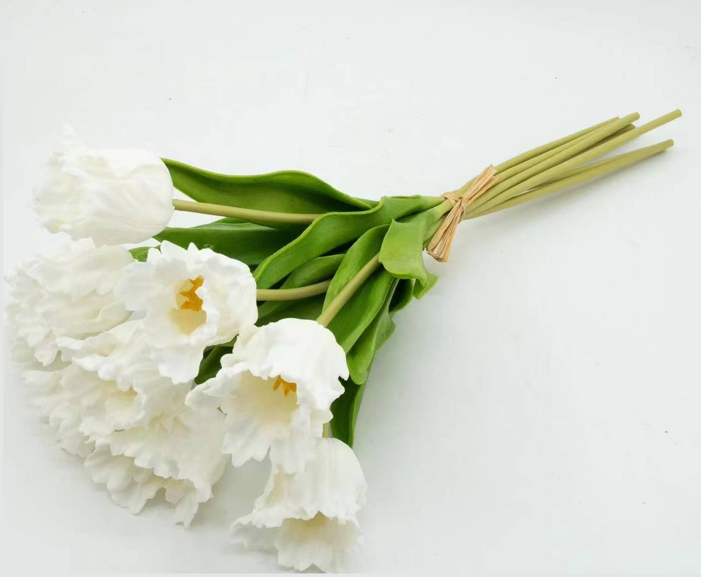 14"-Pack of 12 stems-Soft Real Touch PU Parrot Mini Tulip