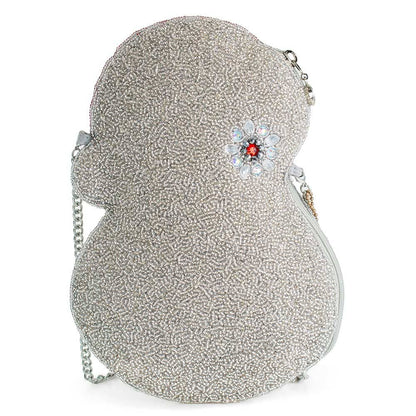 Ice Breaker Beaded Snowman Crossbody Handbag