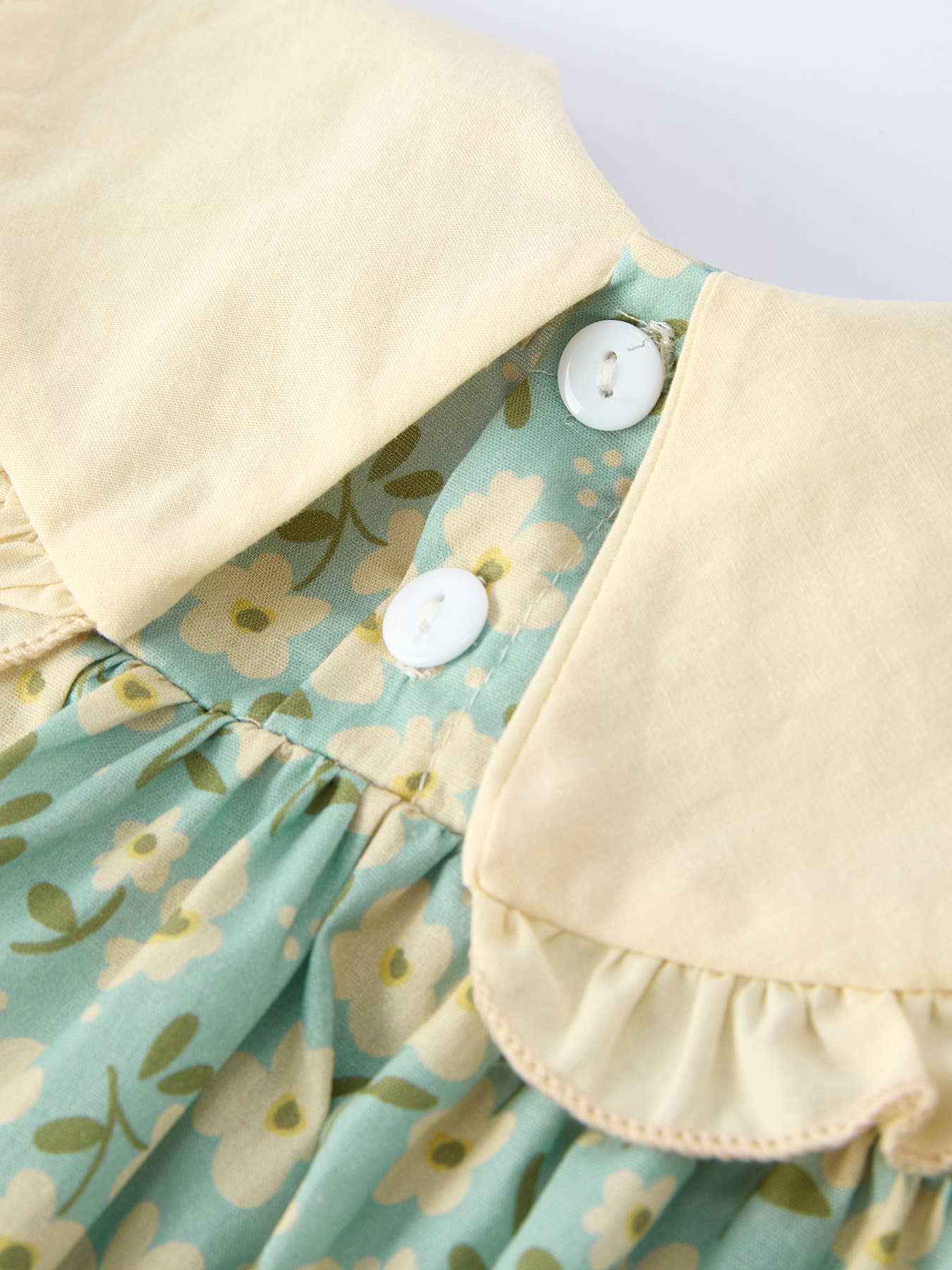 Spring Floral Print Long-Sleeved Romper and Dress Matching Headband: 3 / Dress