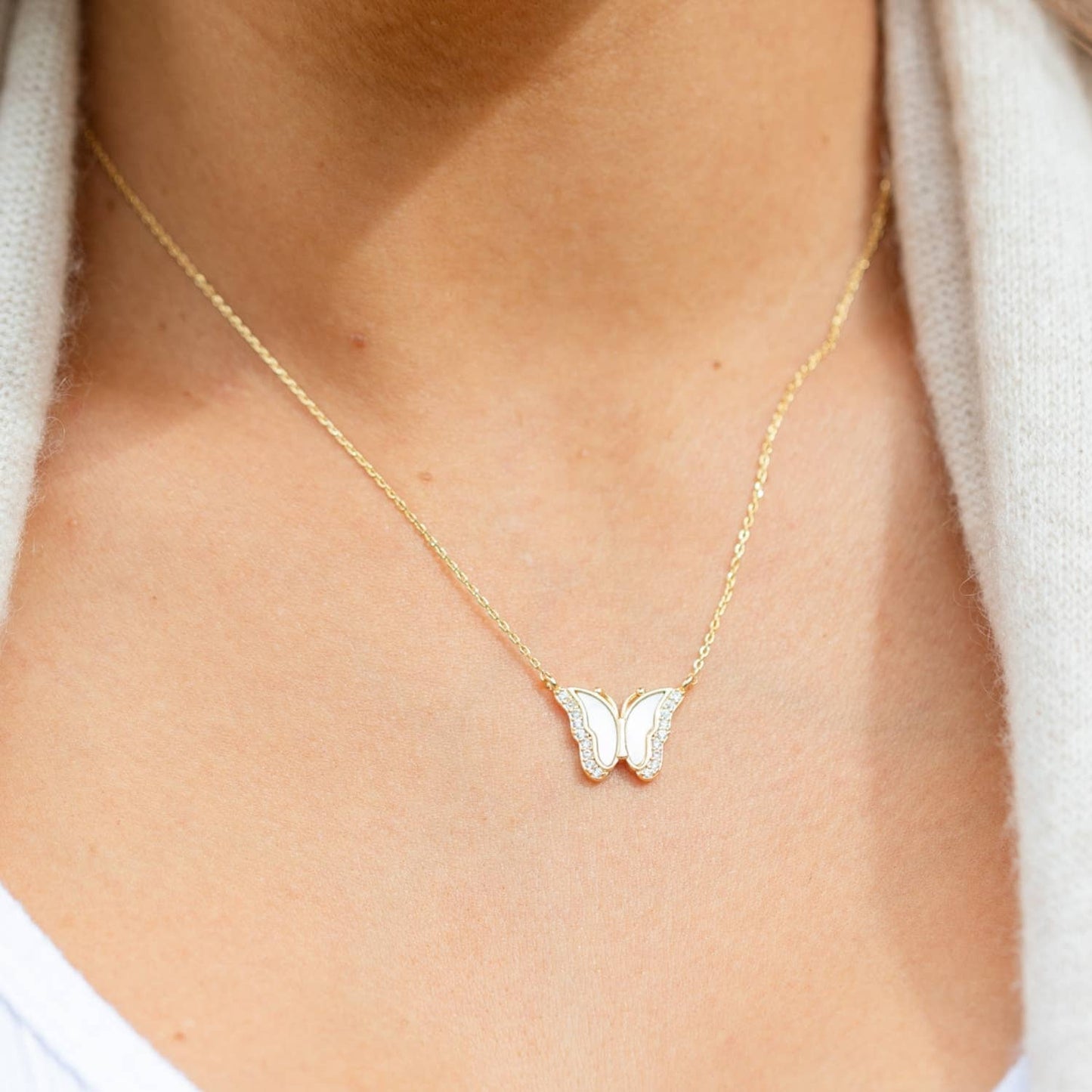My Heart Is Yours, Shell Pave Heart Necklace