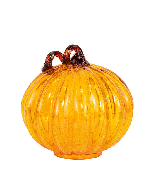 Glass Pumpkin Orange with brown stem