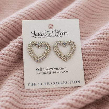 With Love - Channel Set Heart Earrings
