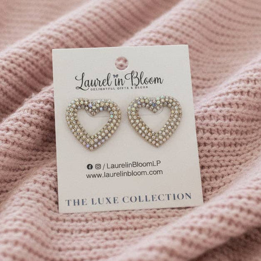 With Love - Channel Set Heart Earrings